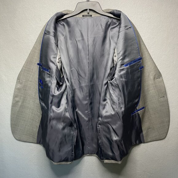 Egara Mens 100% Wool Slim Fit Blazer Jacket Gray Size 48R - Picture 5 of 9